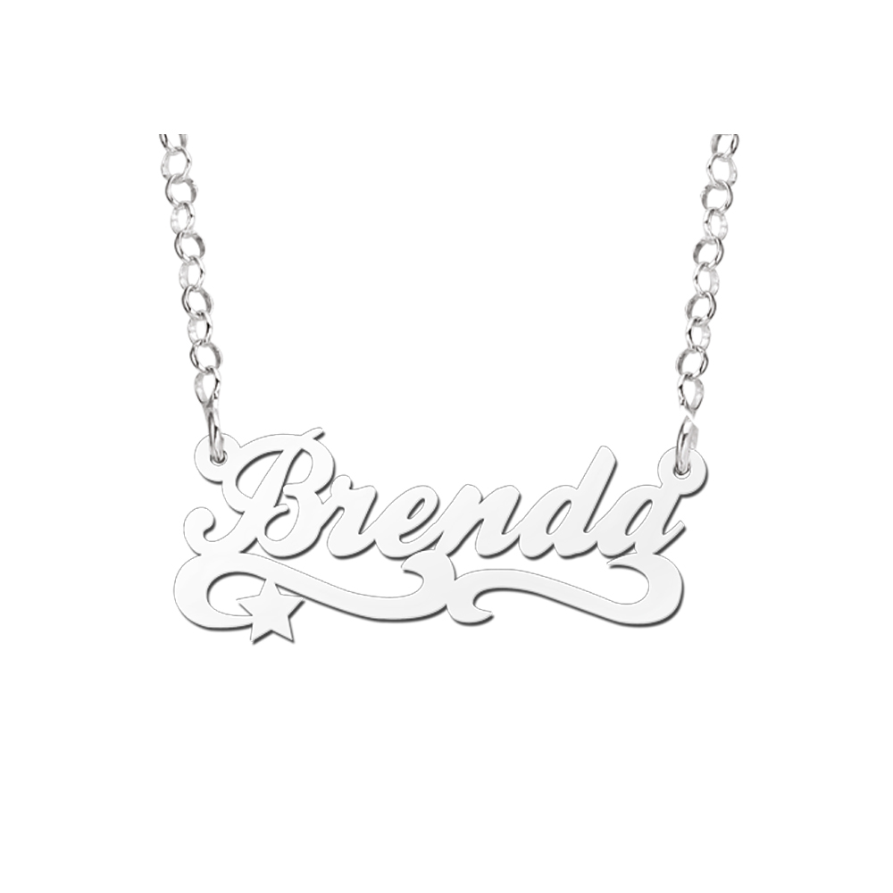 Collar de Plata con Nombre de Niñas Modelo Brenda Collar de Plata con Nombre de Niñas Modelo Brenda
