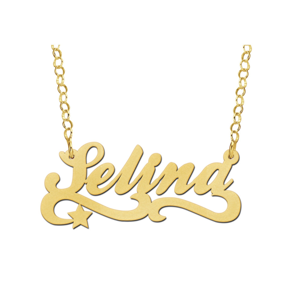 Collar con nombre en chapado en oro modelo Selina