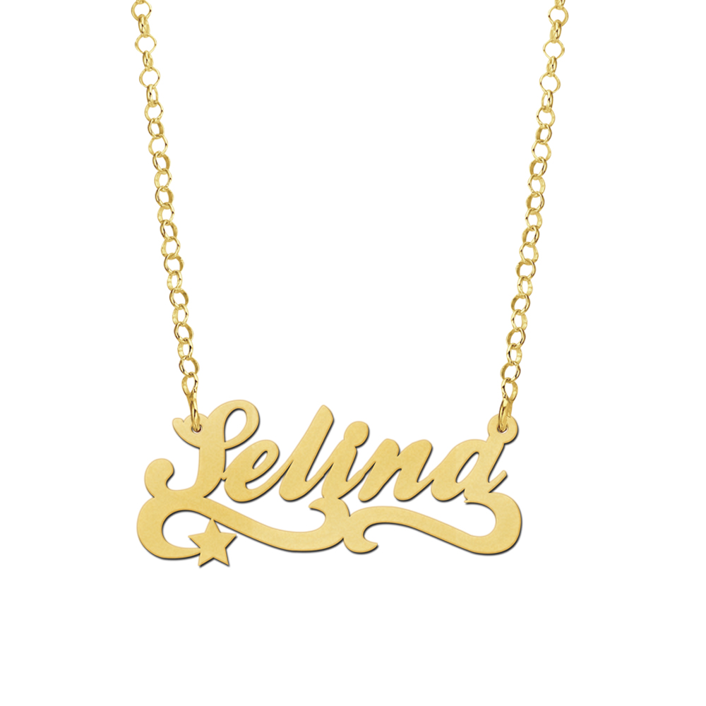 Collar con nombre en chapado en oro modelo Selina