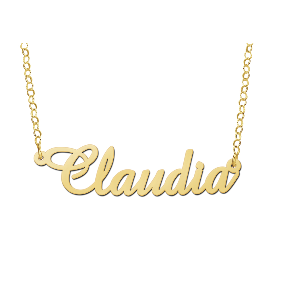 Collar con Nombre en Oro Modelo Claudia