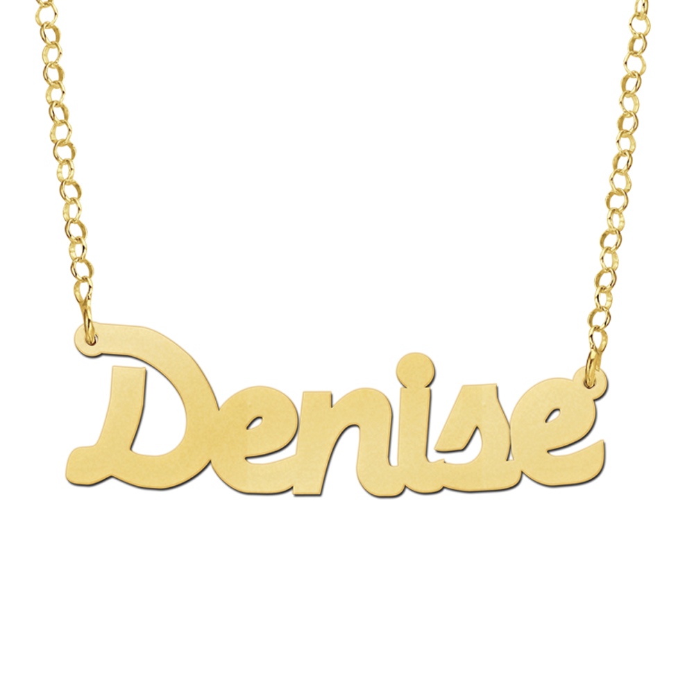 Collar con nombre en chapado en oro modelo Denise