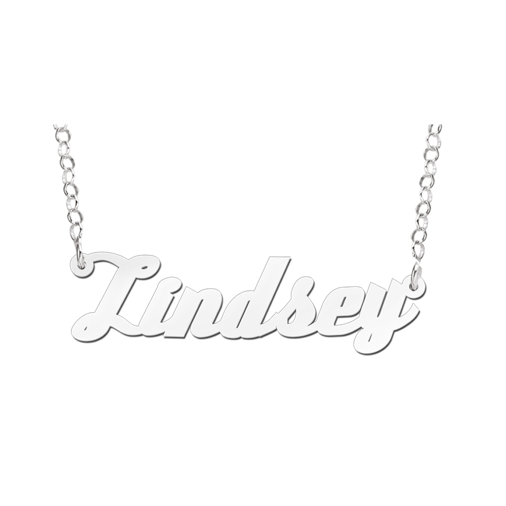 Collar con Nombre en Plata Modelo Lindsay