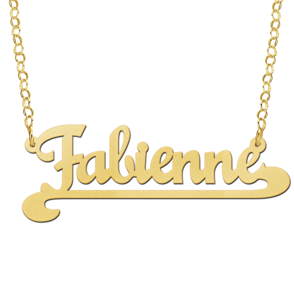 Collar con nombre en chapado en oro modelo Fabiënne