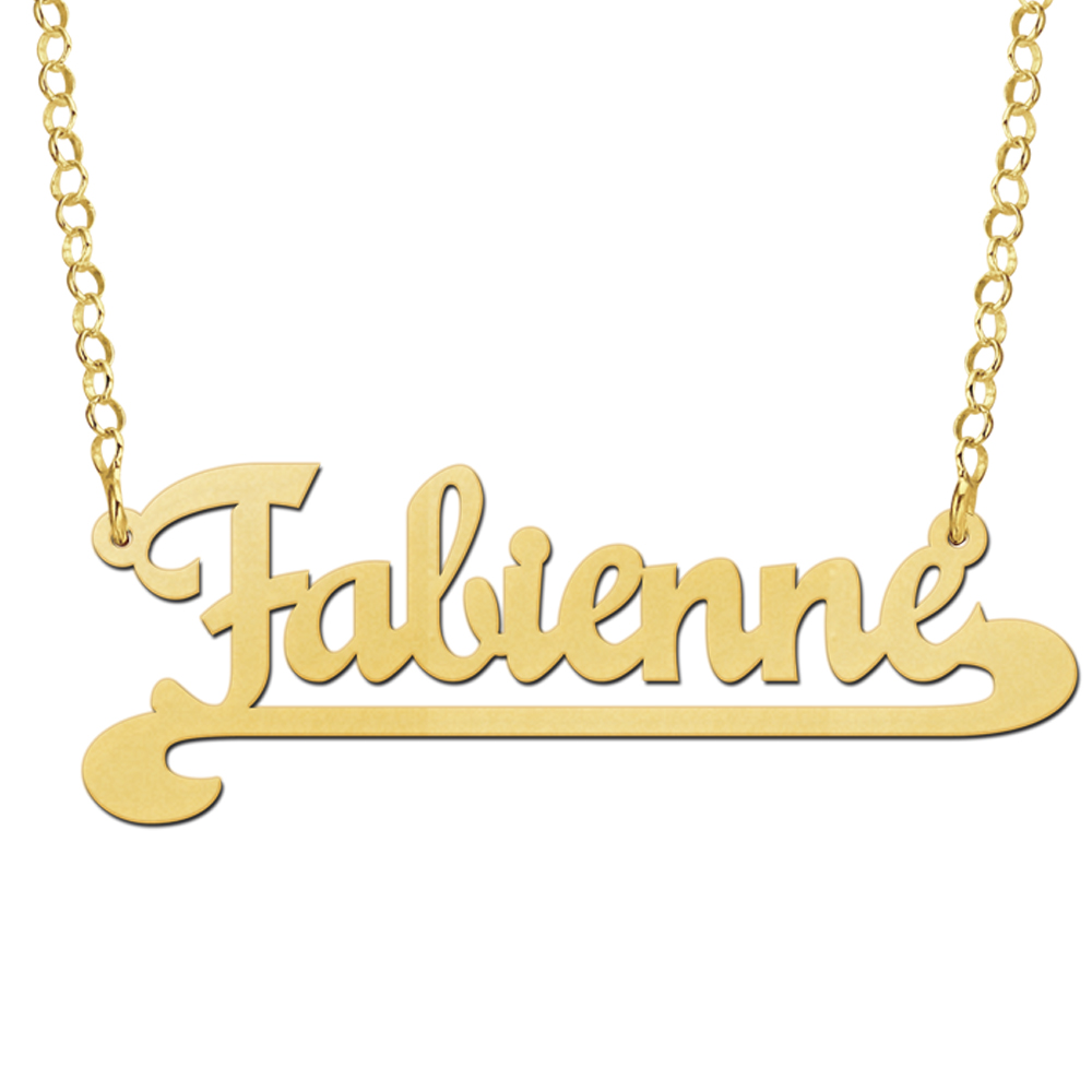 Collar con nombre en chapado en oro modelo Fabiënne Collar con nombre en chapado en oro modelo Fabiënne