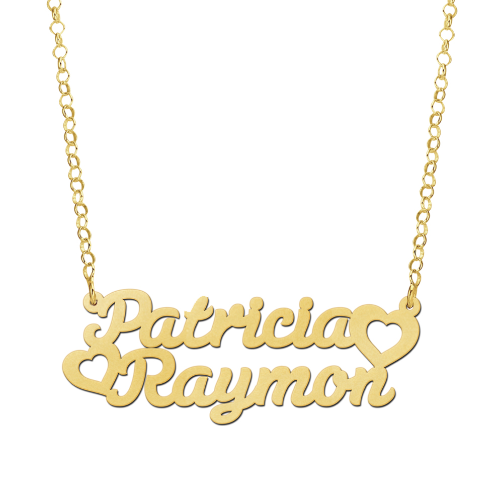 Collar con nombre en chapado en oro modelo Patricia-Raymond