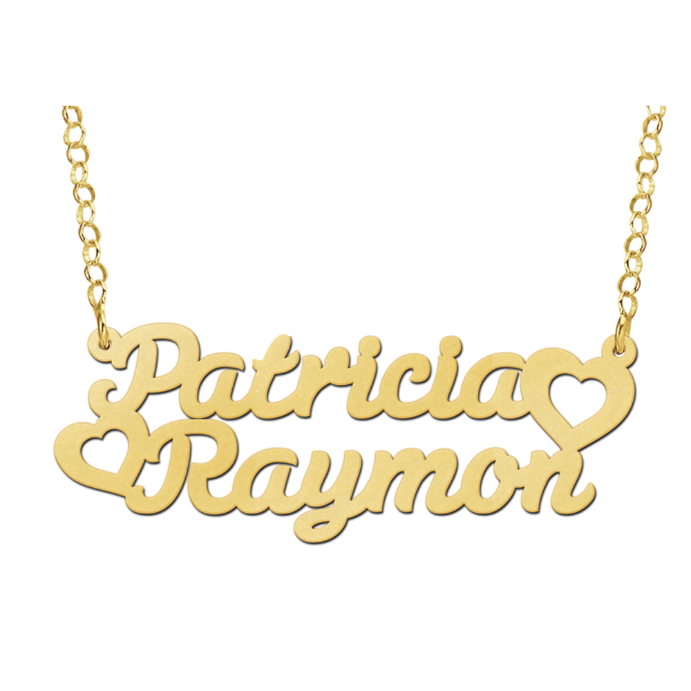 Collar con nombre en chapado en oro modelo Patricia-Raymond