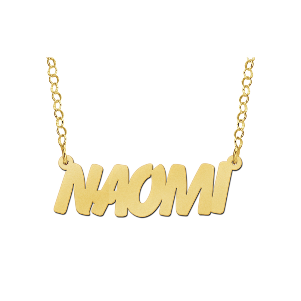 Collar con nombre en chapado en oro modelo Naomi