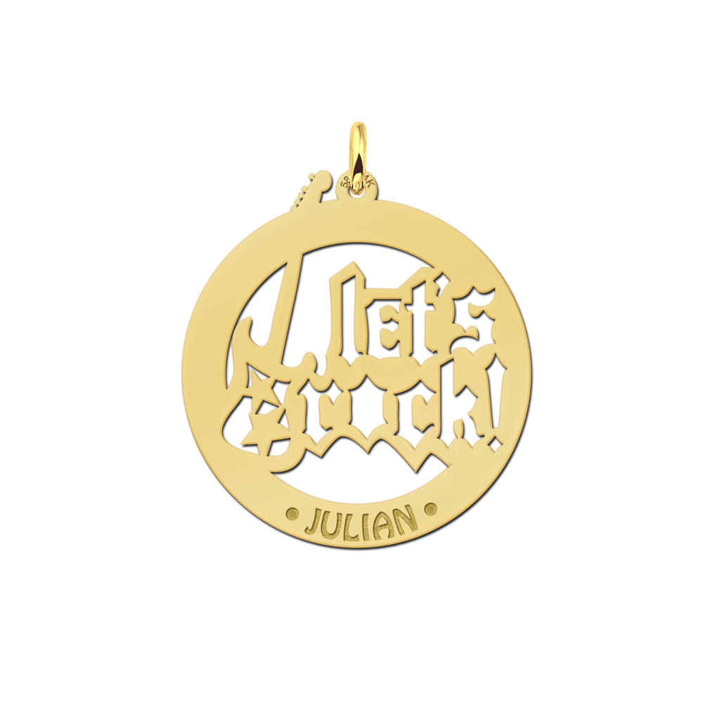 Colgante de plata nombre lets rock