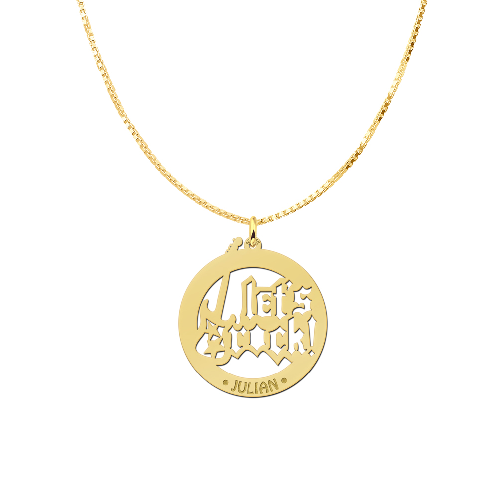 Colgante de plata nombre lets rock