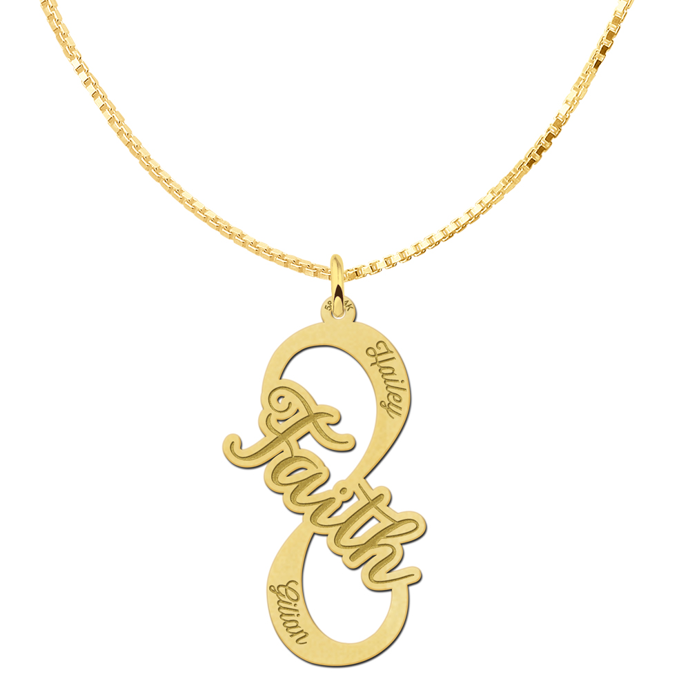 Colgante infinito 'Faith' de oro