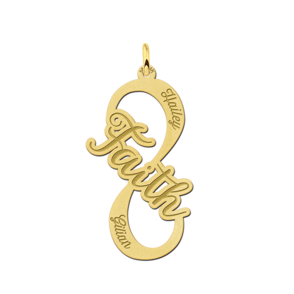 Colgante infinito 'Faith' de oro Colgante infinito 'Faith' de oro
