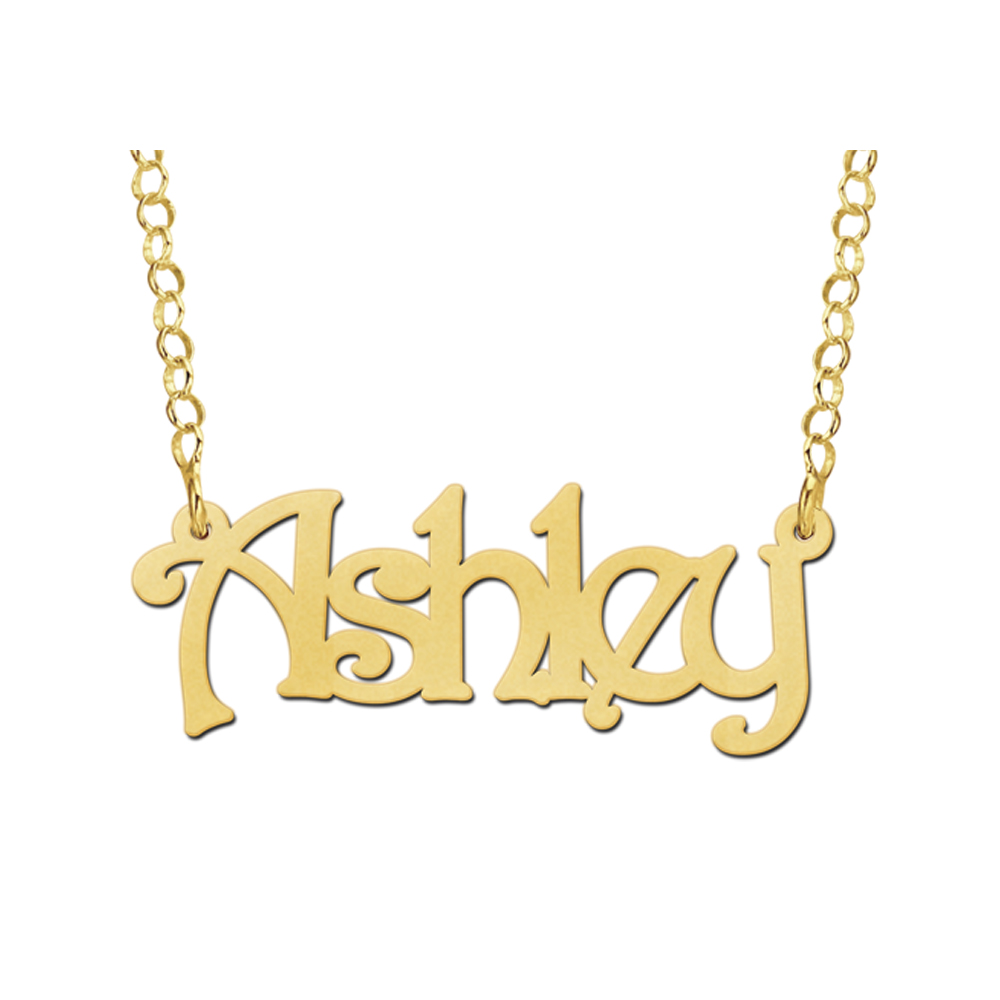 Collar con nombre en chapado en oro modelo Ashley