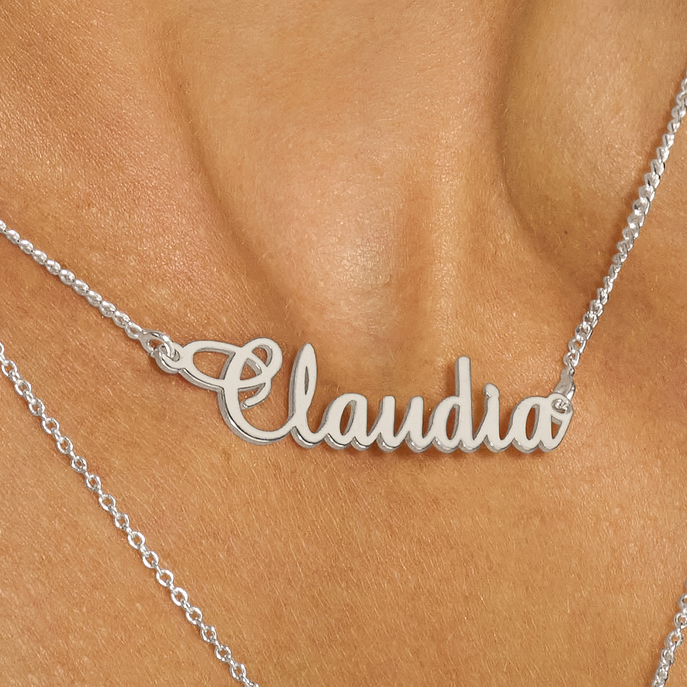 Collar con Nombre en Plata Modelo Claudia