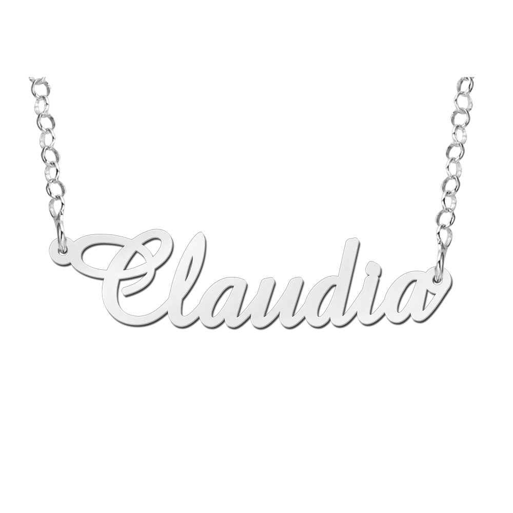 Collar con Nombre en Plata Modelo Claudia