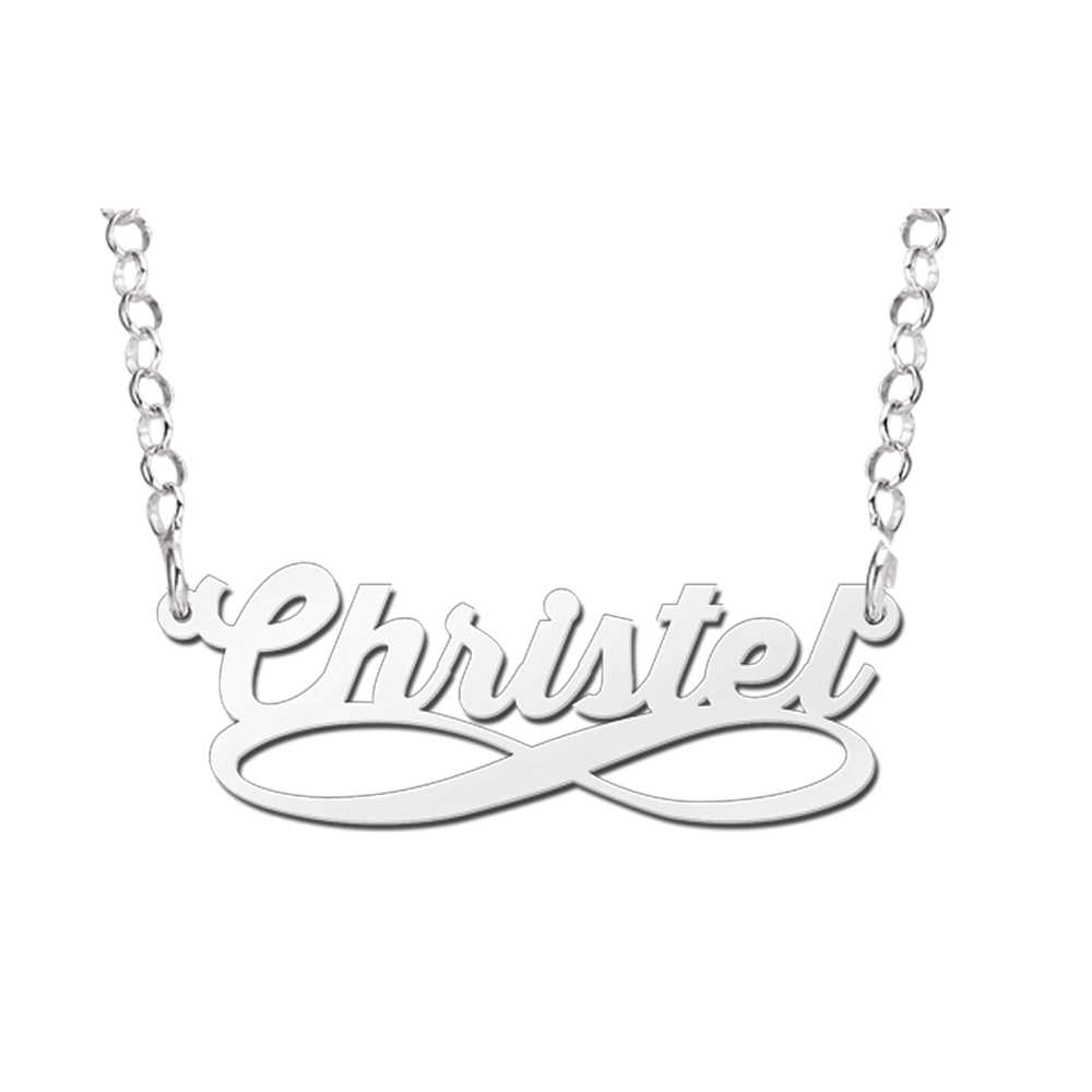 Collar de plata con Nombre modelo Infinity