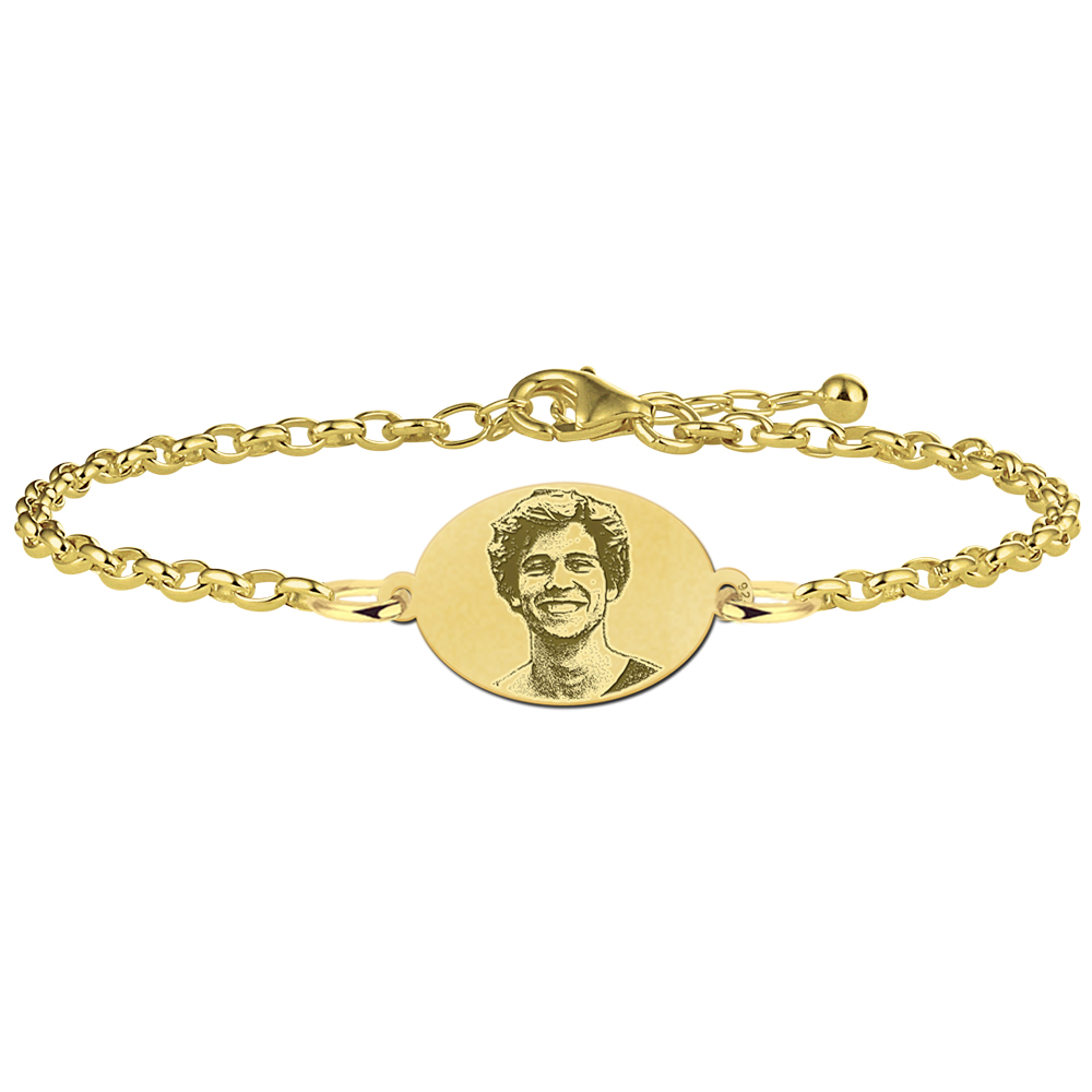 Pulsera Ovalada Chapada en Oro con Foto