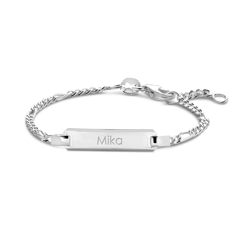 Pulsera de bebé de plata Figaro con nombre Pulsera de bebé de plata Figaro con nombre