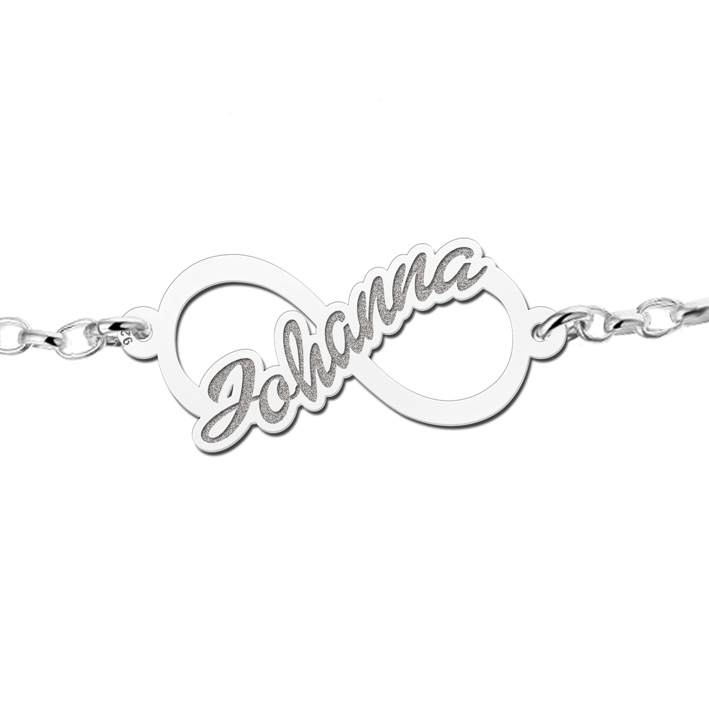 Pulsera Infinito de plata esterlina con nombre