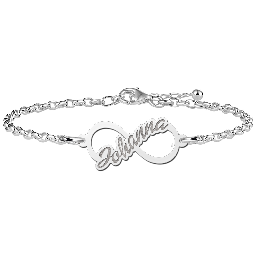 Pulsera Infinito de plata esterlina con nombre