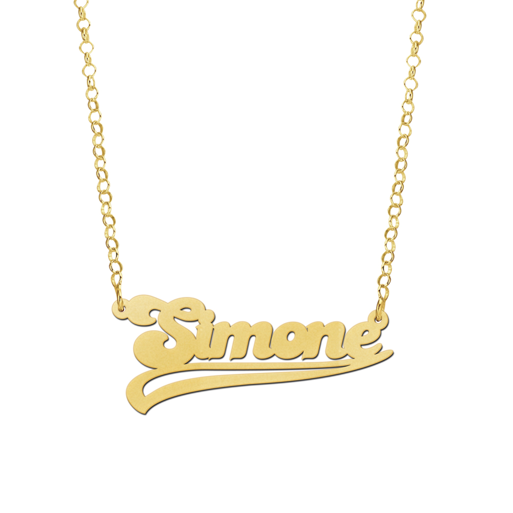 Collar con nombre en chapado en oro modelo Simone