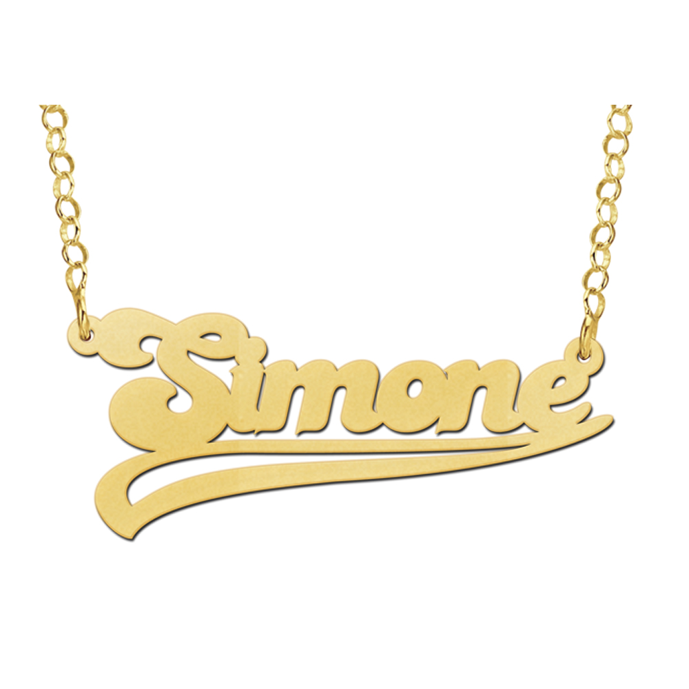Collar con nombre en chapado en oro modelo Simone