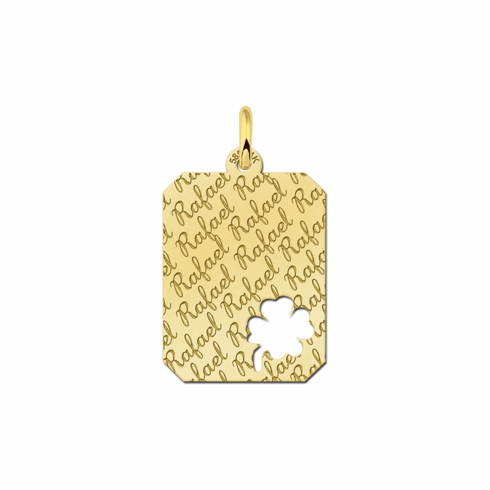 placa de plata rectangular16 nombre grabado con trébol4 placa de plata rectangular16 nombre grabado con trébol4