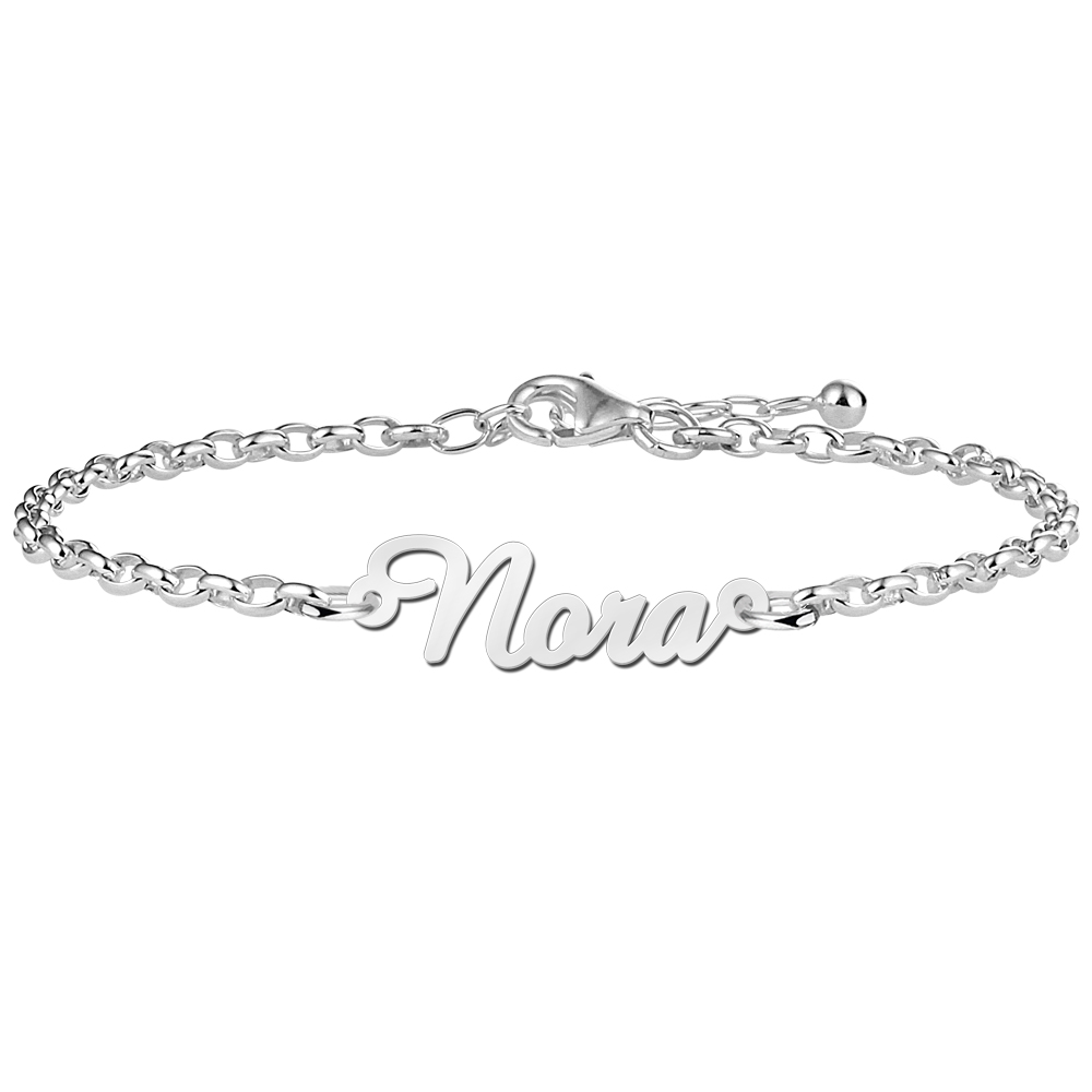 Pulsera con nombre de plata modelo Nora