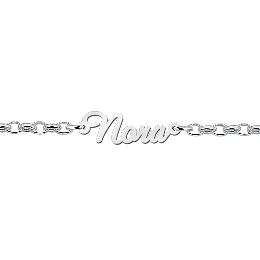 Pulsera con nombre de plata modelo Nora