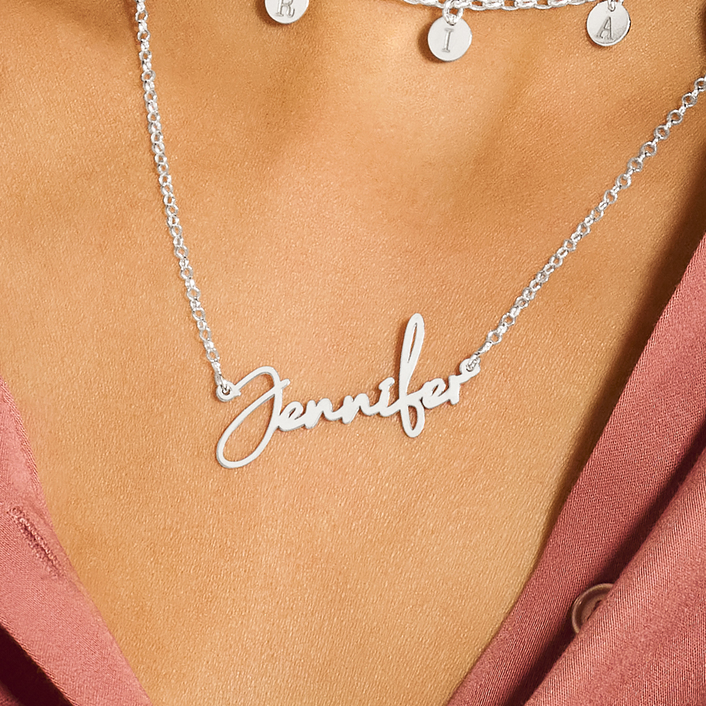 Collar de plata con nombre Jennifer Collar de plata con nombre Jennifer
