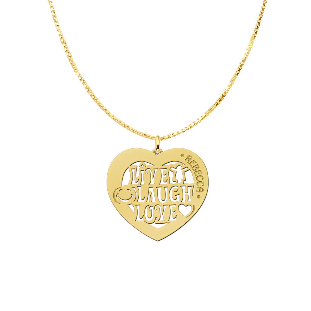 Colgante de plata nombre corazón reír 60