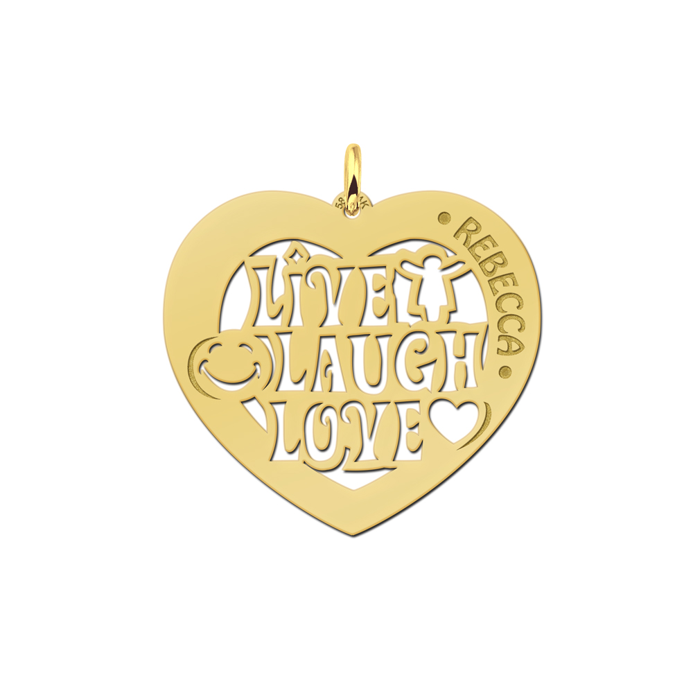 Colgante de plata nombre corazón reír 60