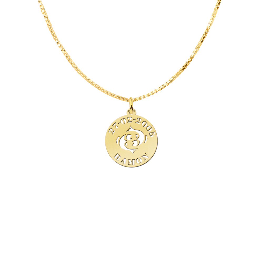 Zodíaco plata redondo colgante nombre Piscis Zodíaco plata redondo colgante nombre Piscis