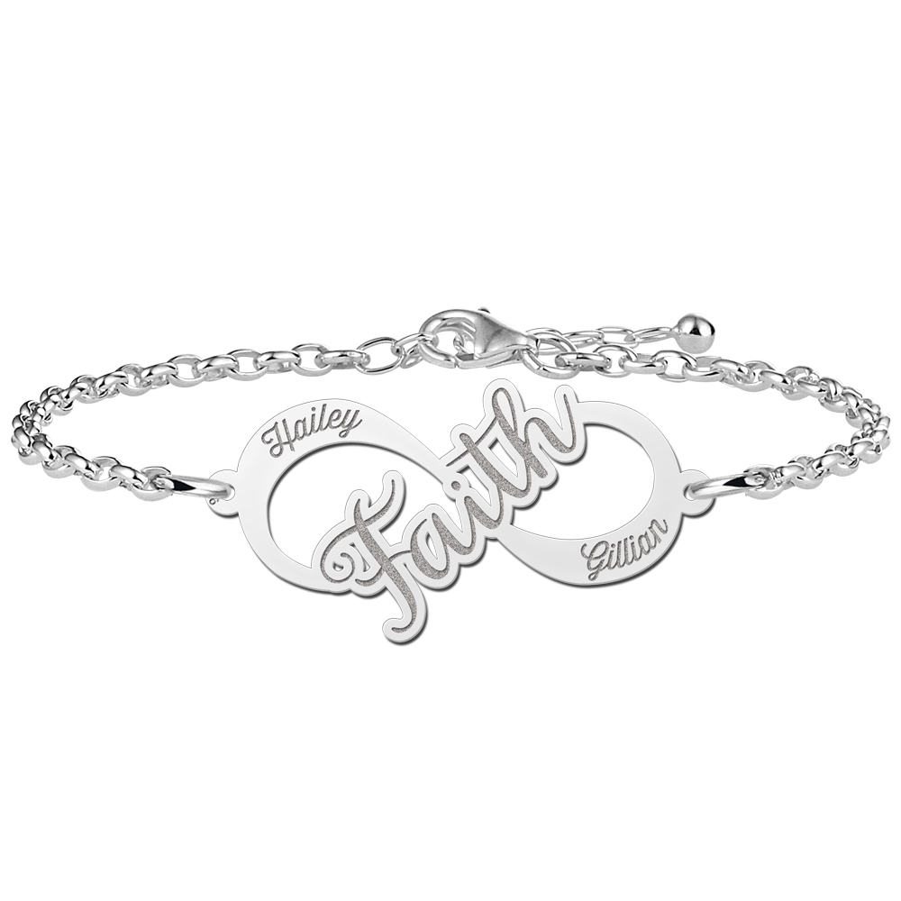 Pulsera infinito 'Faith' de plata