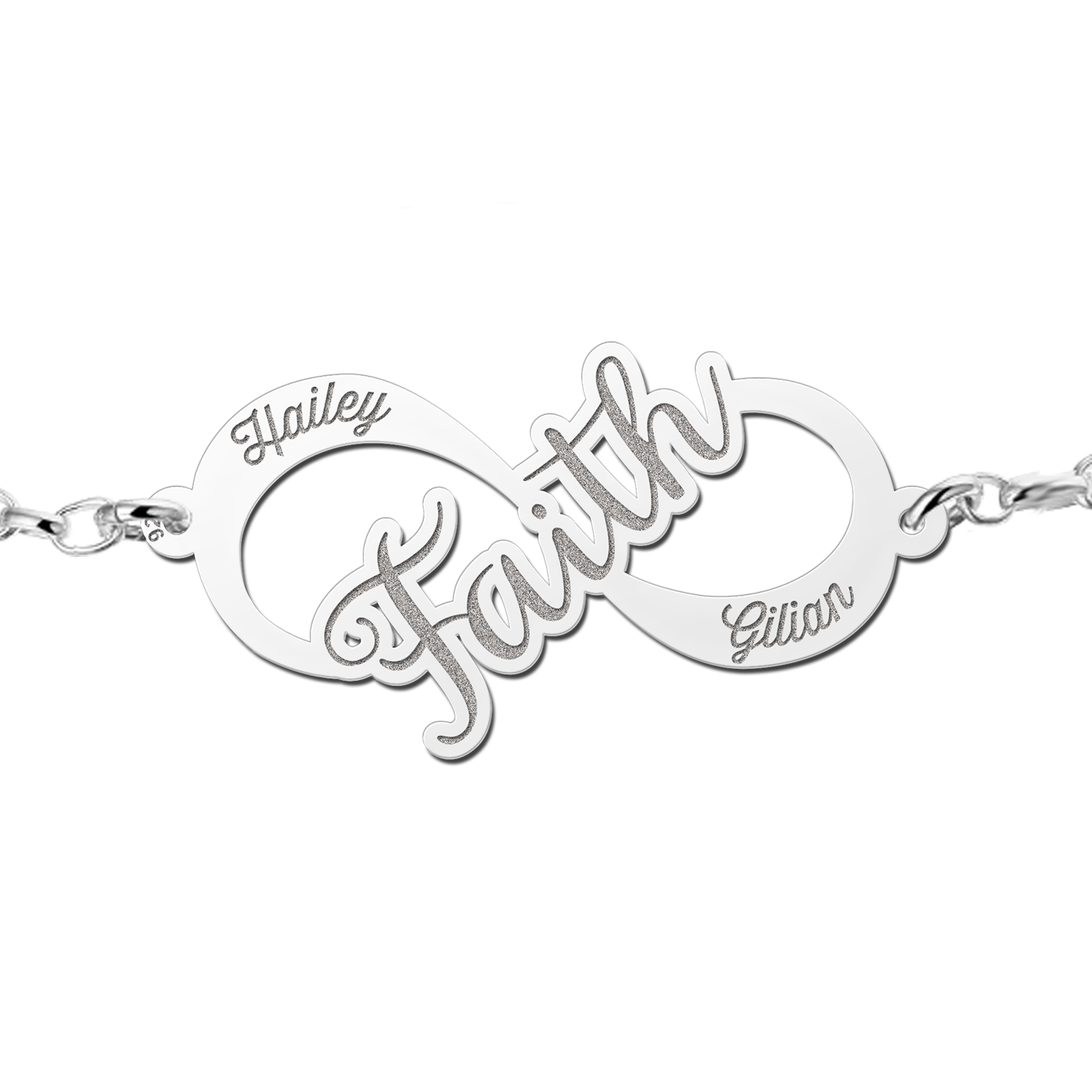 Pulsera infinito 'Faith' de plata