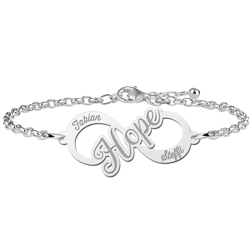 Pulsera de plata infinito 'Hope'