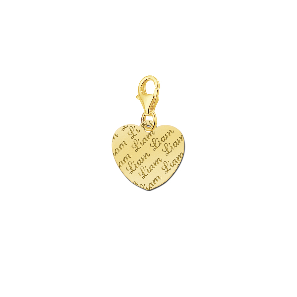 Dijes de oro nombre repetir corazón Dijes de oro nombre repetir corazón