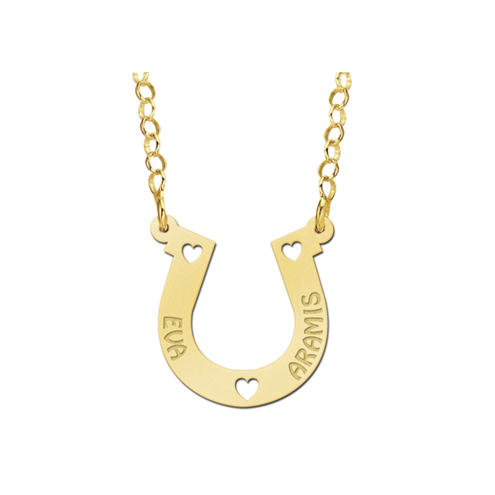 Collar de Nombre Oro Herradura 2 Nombre Collar de Nombre Oro Herradura 2 Nombre