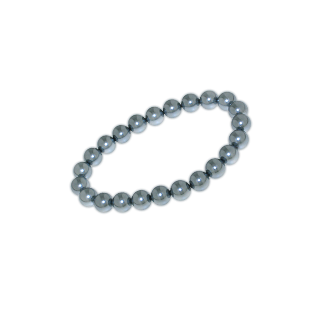 Pulsera de perlas grises de 8 mm