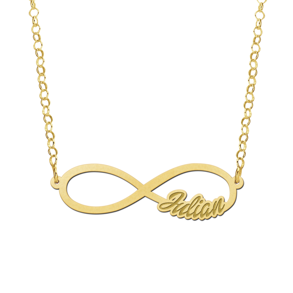 Collar infinito de oro con nombre