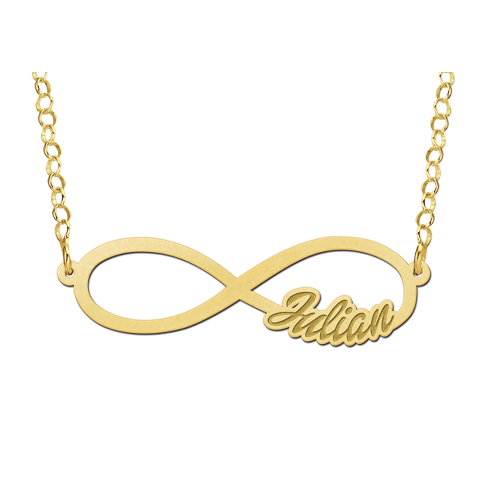 Collar infinito de oro con nombre