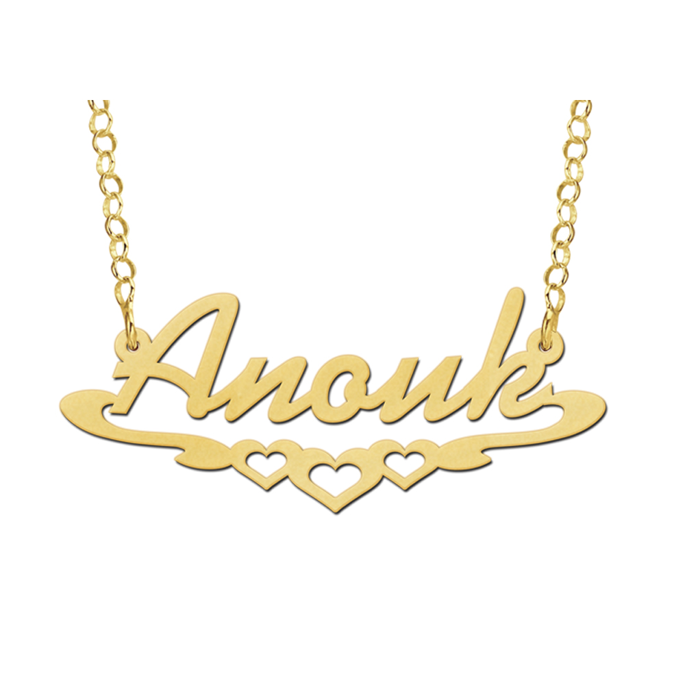 Collar con nombre en chapado en oro modelo Anouk