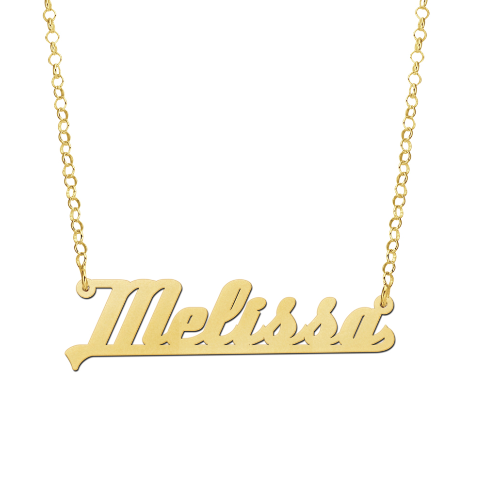 Modelo Melissa de collar de oro con nombre