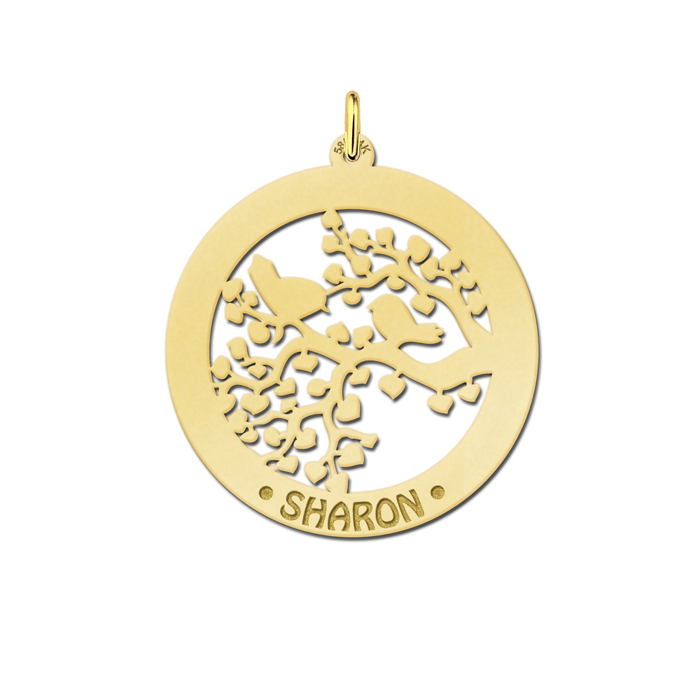 Animales de plata colgante de nombre redondo pajaritos