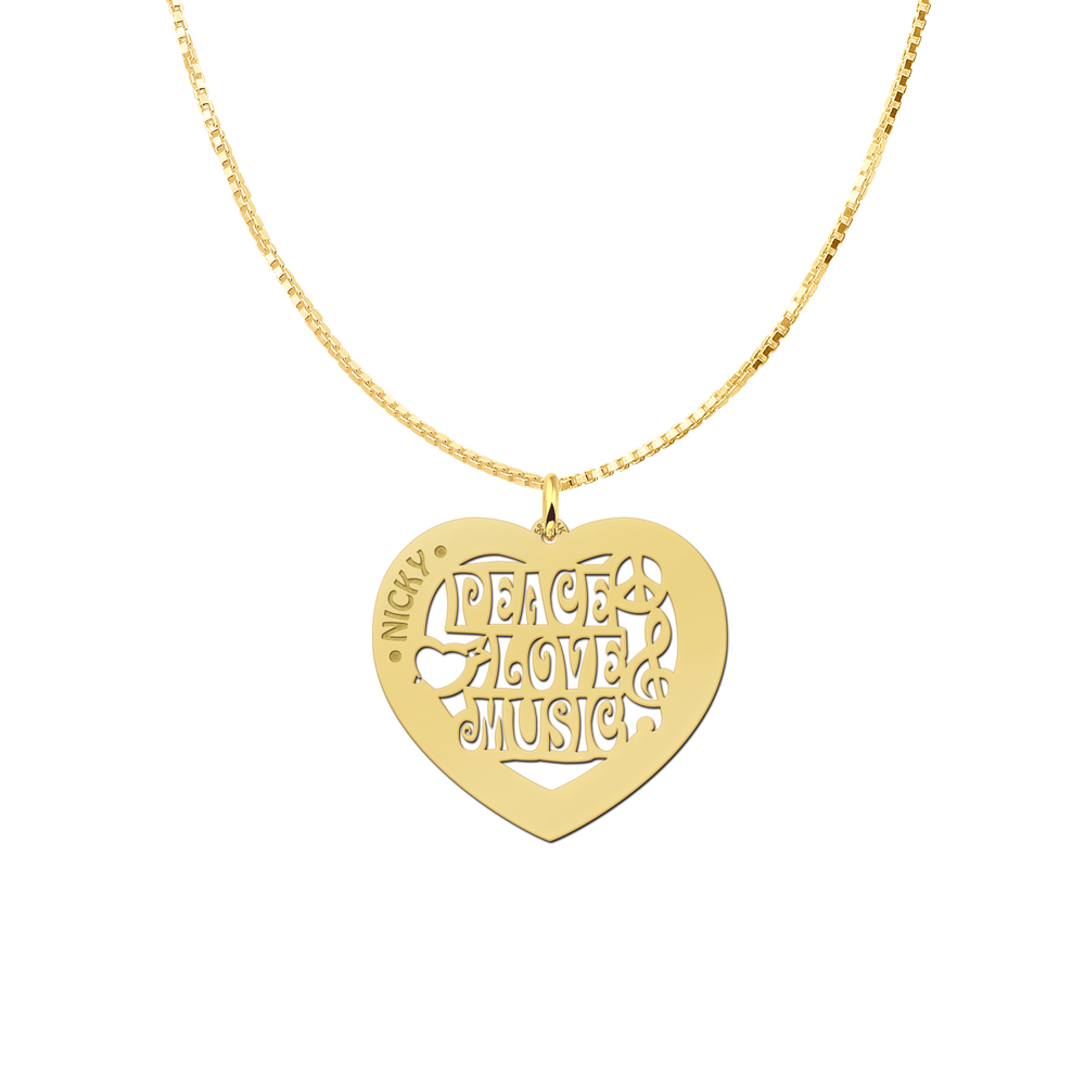 Colgante de plata nombre corazón música 60