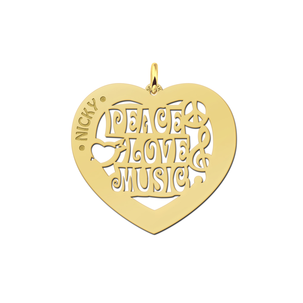 Colgante de plata nombre corazón música 60