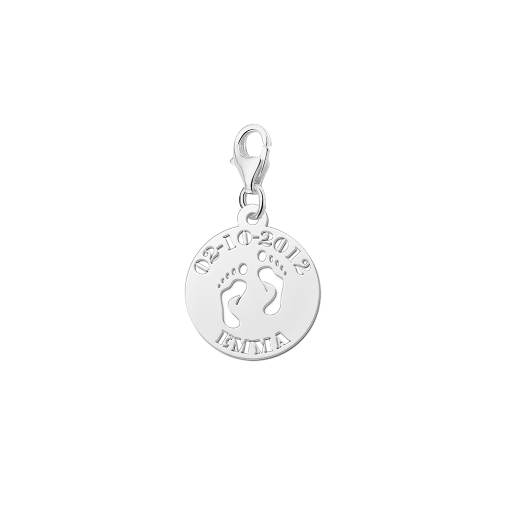 Amuletos en plata con huella, nombre o fecha de tu bebé
