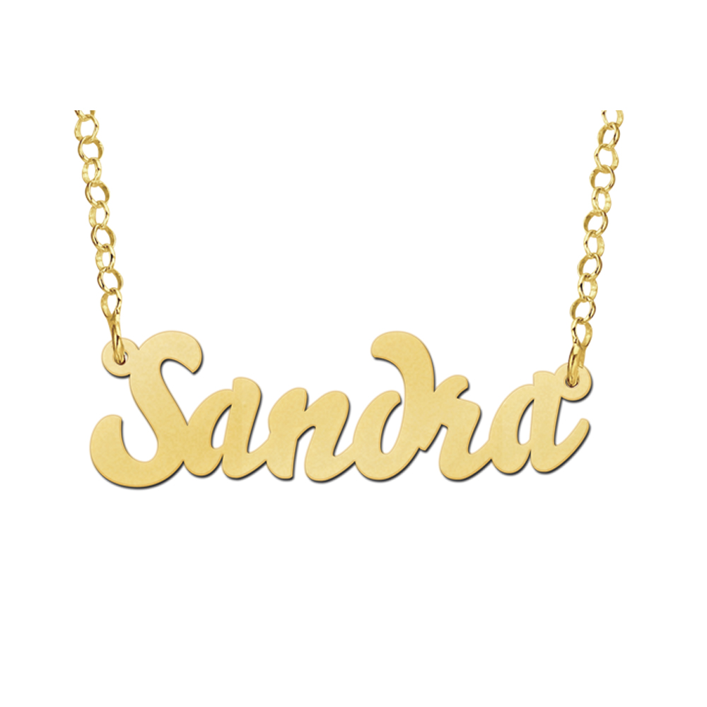 Collar con Nombre en Chapado en Oro Modelo Sandra Collar con Nombre en Chapado en Oro Modelo Sandra