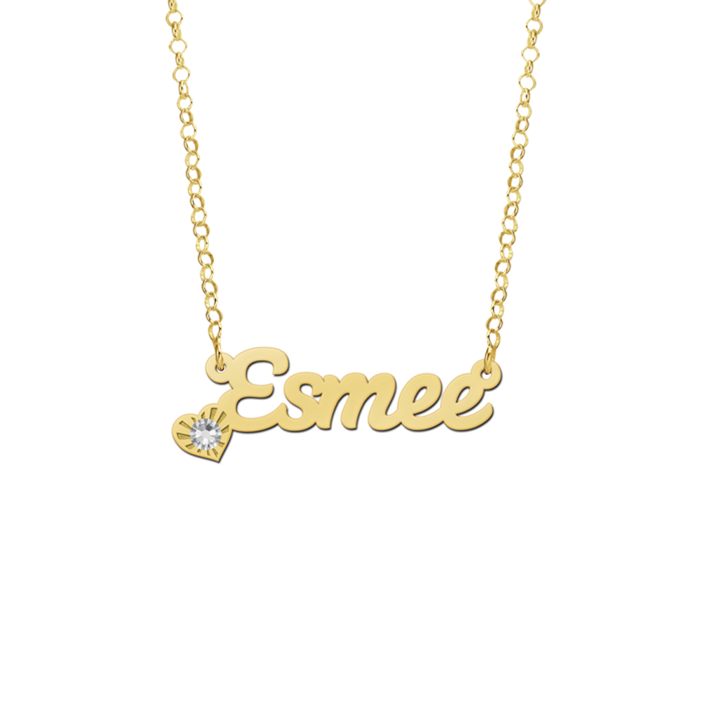 Collar con nombre en chapado oro modelo Esmee