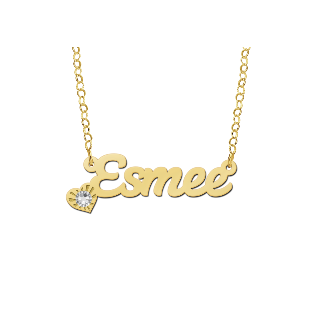 Collar con nombre en chapado oro modelo Esmee