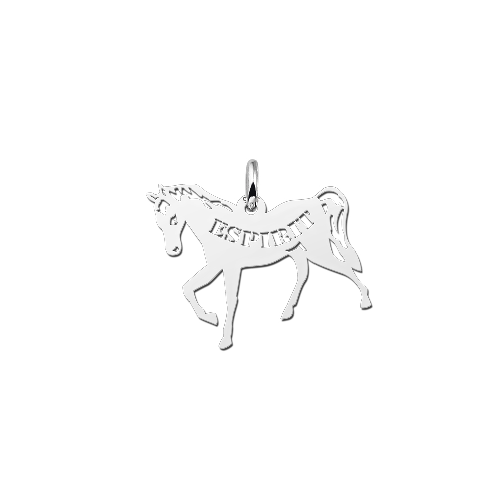 Animales de plata colgante de nombre caballo